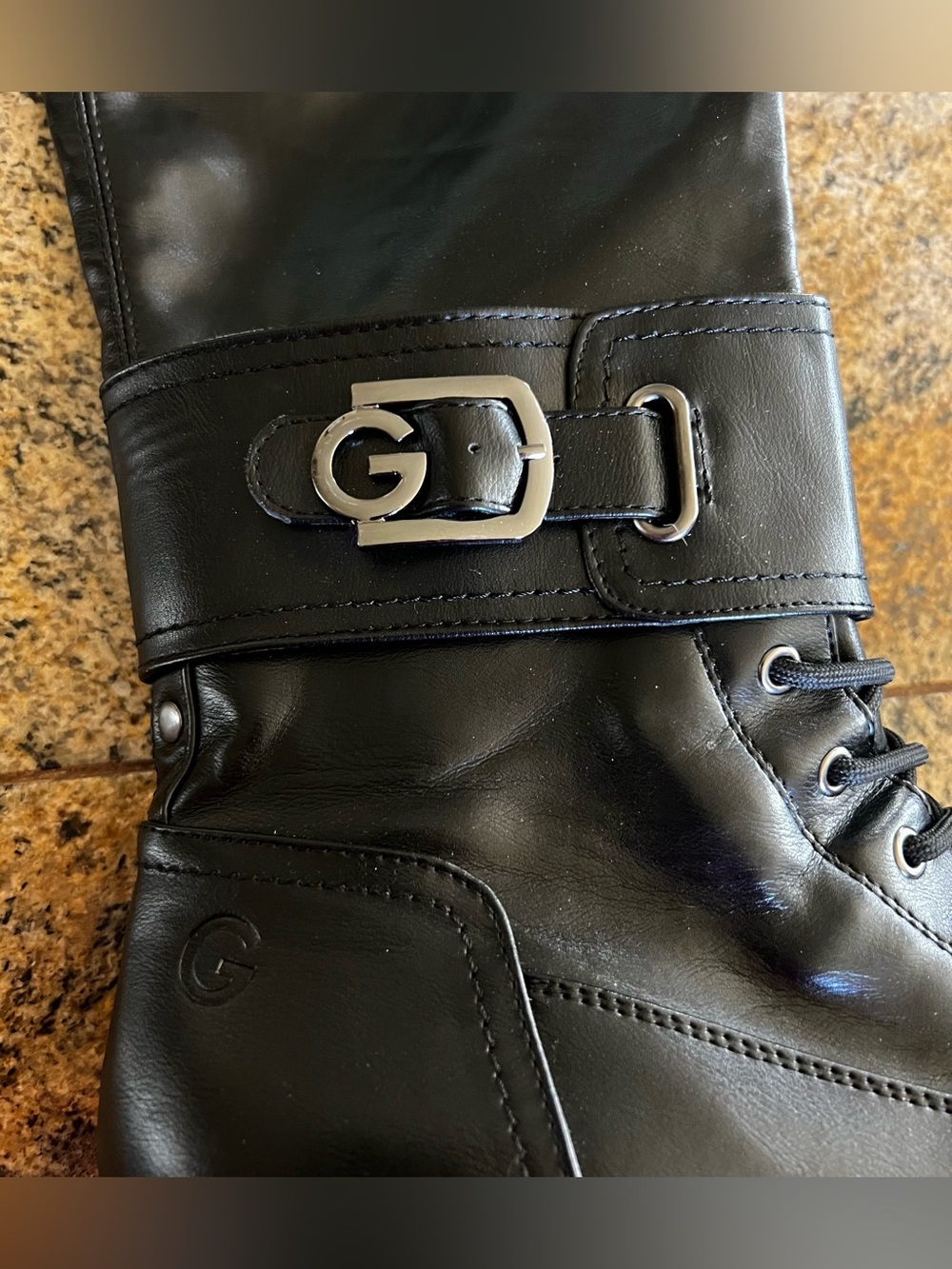 GBG Los Angeles Black Over-the-Knee Lace-Up Combat Boots - Picture 5 of 9
